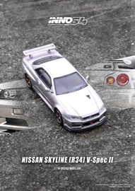 INNO 1/64 Die-Cast NISSAN SKYLINE GT-R (R34) V-Spec II Silver