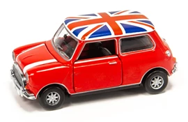 Tiny City 153 Die-cast Model Car - Mini Cooper Red with Union Jack Roof & White Bonnet Stripes (RHD)