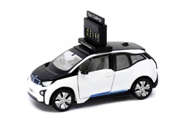 Tiny City 161 Die-cast Model Car - BMW i3 Marathon Clock Car (Capparius White) [10km]