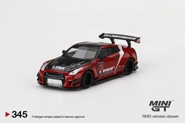 MINI GT 1/64 LB★WORKS Nissan GT-R R35 Type 2, Rear Wing ver 3, Red, LB Work Livery 2.0 (RHD)
