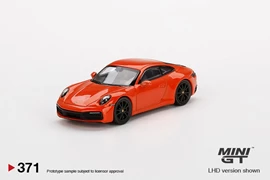 MINI GT 1/64 Porsche 911 (992) Carrera 4S Lava Orange - RHD