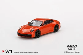 1/64 MINI GT Porsche 911 (992) Carrera 4S Lava Orange Diecast Car Model