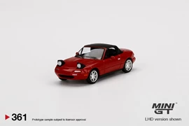 MINI GT 1/64 Mazda Miata MX-5 (NA) Classic Red Headlight Up / Soft Top