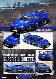 INNO 1/64 Resin NISSAN SKYLINE "LBWK" (ER34) SUPER SILHOUETTE BLUE METALLIC