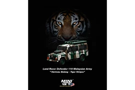 MINI GT 1/64 Land Rover Defender 110 Malaysian Army " Harimau Belang"  - Malaysia Exclusive