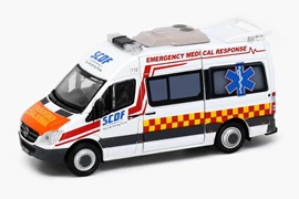 Tiny City SG2 Die-cast Model Car - Mercedes-Benz Sprinter SCDF Ambulance (QX988Y)