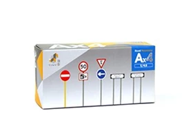 Tiny 1/43 Ax4 Metallic Road Sign Set