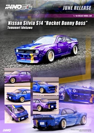 INNO64 1/64 Die-Cast NISSAN SILVIA S14 "ROCKET BUNNY BOSS" Tomonori Idekawa