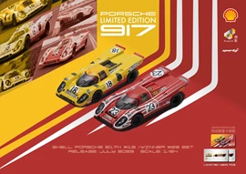 SPARKY x TOYEAST 1/64 Porsche 917K SHELL COMBO - Le Mans winner 1970 & SHELL 24h Le Mans 1970 Piper/Van Lennep #18