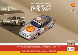 SPARKY x TOYEAST 1/64 Porsche 964 Carrera Cup SHELL 1991 #7