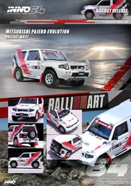 INNO64 1/64 Die-Cast MITSUBISHI PAJERO EVOLUTION "RALLIART" White