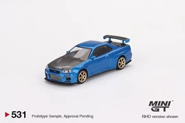 MINI GT 1/64 Nissan Skyline GT-R (R34) Top Secret Bayside Blue