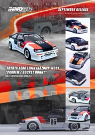 INNO 1/64 Die-Cast TOYOTA AE86 Levin "INAZUMA WORX" PANDEM / ROCKET BUNNY