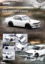 INNO 1/64 Die-Cast NISSAN SKYLINE 2000 GT-R (KPGC10) White