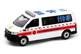 Tiny City TW44 Die-cast Model Car - VW T6 Transporter Taiwan Fire Bureau Ambulance