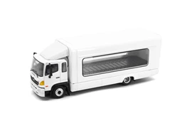 Tiny City Die-cast Model Car - HINO500 Covered Vehicle Transporter (White)