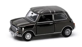 Tiny City Die-cast Model Car - Mini Cooper Union Jack Roof (Chrome Black) (RHD)