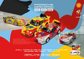 SPARKY 1/64 Diecast Porsche 993 Carrera Cup 1993 Shell Combo with rear spoiler