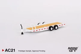 MINI GT 1/64 Car Hauler Trailer White