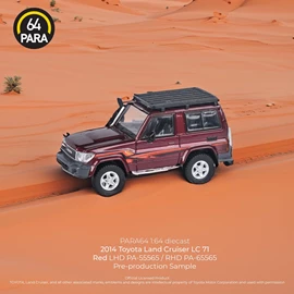 PARA64 1/64 Die-cast 2014 Toyota Land Cruiser 71 Red w/roof rack - RHD