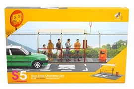 Tiny 1/18 S5 Bus Stop Diorama Set Full Metallic Accessories