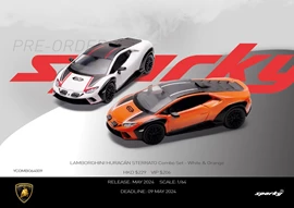 Sparky 1/64 Lamborghini Huracán Sterrato Combo Set - White & Orange (Toyeast Exclusive)