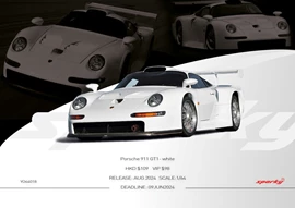 Sparky 1/64 Porsche 911 GT1- white (Tiny 獨家限定)