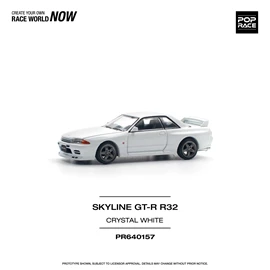 POPRACE 1/64 NISSAN SKYLINE GT-R R32 - CRYSTAL WHITE