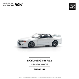 POPRACE 1/64 NISSAN SKYLINE GT-R R32 - CRYSTAL WHITE