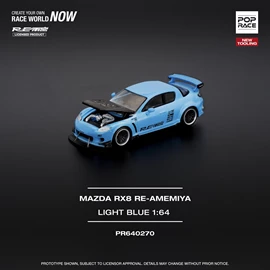 POPRACE 1/64 MAZDA RX-8 RE-AMEMIYA LIGHT BLUE (Opening Front Hood | Detailed Engine)