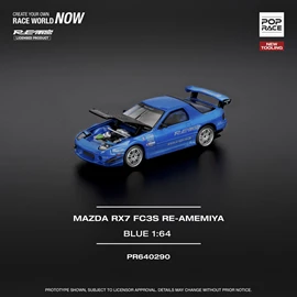 POPRACE 1/64 MAZDA RX7 (FC3S) RE-AMEMIYA RE-AMEMIYA BLUE (Opening Front Hood | Detailed Engine)