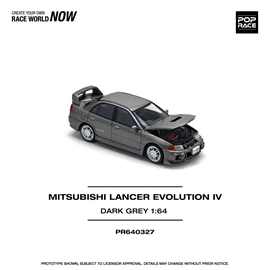 POPRACE 1/64 MITSUBISHI LANCER EVOLUTION IV DARK GREY