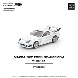 POPRACE 1/64 MAZDA RX7 FC3S RE-AMEMIYA WHITE