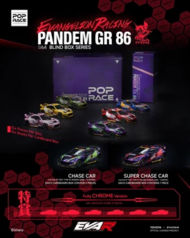POP RACE x EVANGELION RACING PANDEM GR 86 BLIND BOX SERIES (Per carton box= 6pcs)