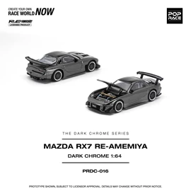 POPRACE 1/64 -MAZDA RX-7 RE-AMEMIYA 
DARK CHROME