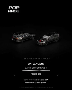 POPRACE 1/64 - R34 WAGON DARK CHROME