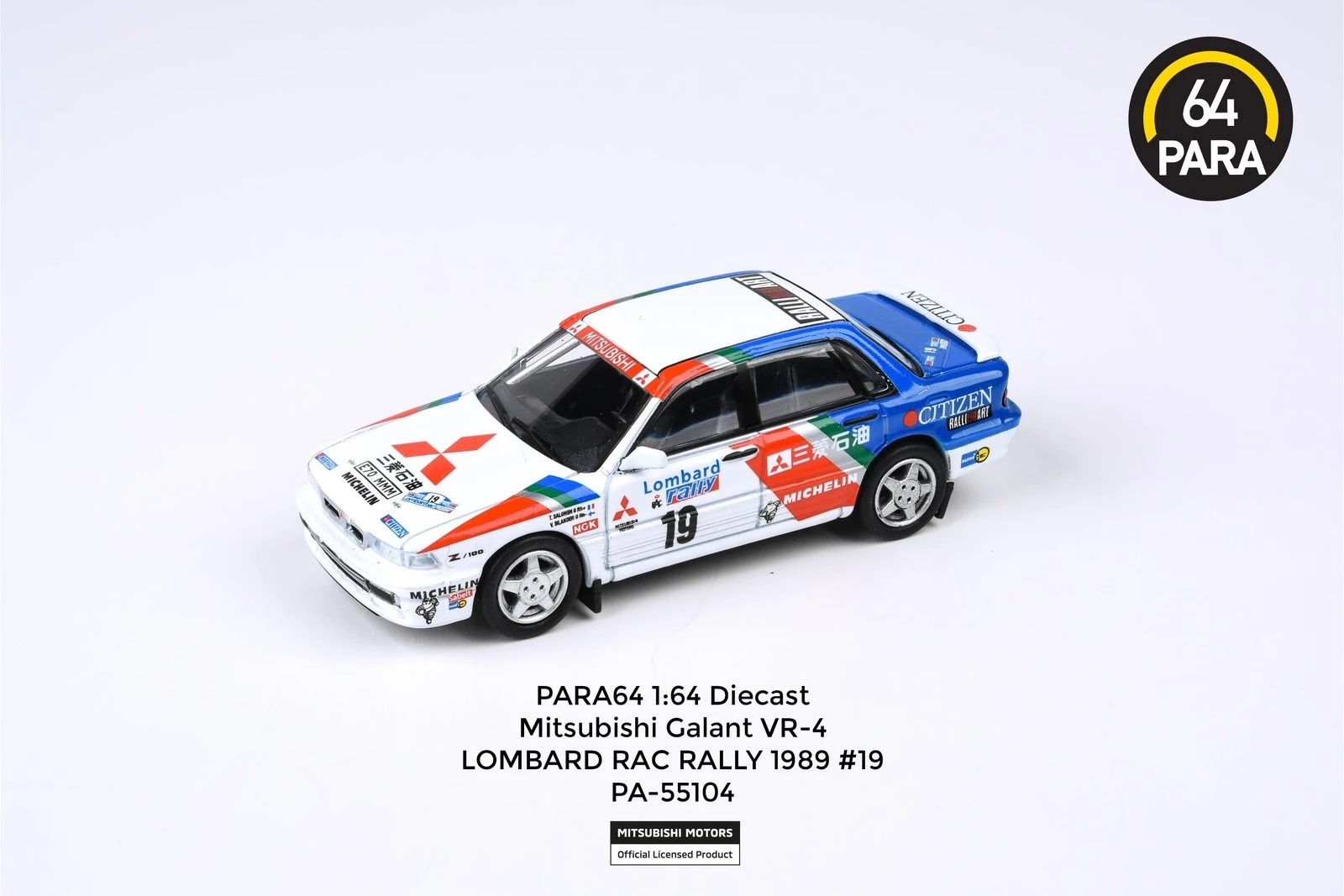 PARA64 1/64 Mitsubishi Galant VR-4 #19 Lombard Rally RAC 1989 - Tiny 微影