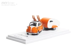 ARBox 1/64 - BMW lsetta with Ski & Trailer set - Orange