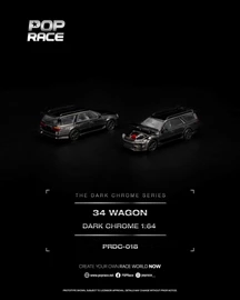 POPRACE 1/64 - R34 WAGON DARK CHROME