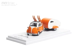 ARBox 1/64 - BMW lsetta with Ski & Trailer set - Orange
