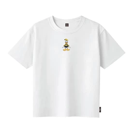 Mickey and Friends Journey with Me "Please Stand Behind The Yellow Line" Donald Duck design T Shirt (White) - S Size