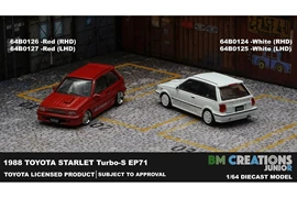 BMC 1/64 Toyota 1988 Starlet Turbo-S (EP71), Red (Right Hand Drive)
