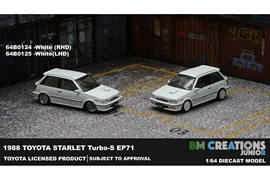 BMC 1/64 Toyota 1988 Starlet Turbo-S (EP71), White (Right Hand Drive)