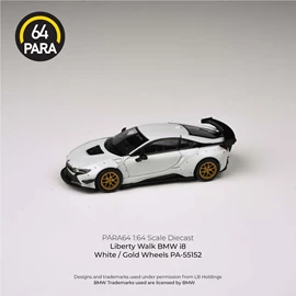 PARA64 1/64 LBWK BMW i8 White / Gold Wheels (LHD)