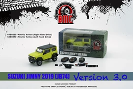 BMC 1/64 Suzuki Jimny (JB74) 2019 -Kinetic Yellow/Blk Top (With Parts) - RHD