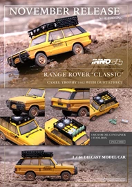 INNO64 1/64 RANGE ROVER "CLASSIC" CAMEL TROPHY 1982 With Dust Effect 1 Tool Box and 4 Fuel/Oil Container included