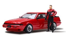 POPRACE 1/64 Mitsubishi Starion - Red, with Race Driver Figure