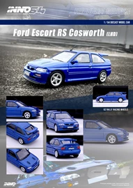 INNO 1/64 FORD ESCORT RS COSWORTH Metallic Blue Left Hand Drive with OZ Rally Racing Wheels