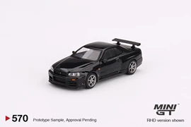 MINI GT 1/64 Nissan Skyline GT-R (R34) V-Spec Black Pearl