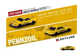 POPRACE x INNO64 1/64 NISSAN SKYLINE GT-R R32 PENNZOIL Retro Livery Concept